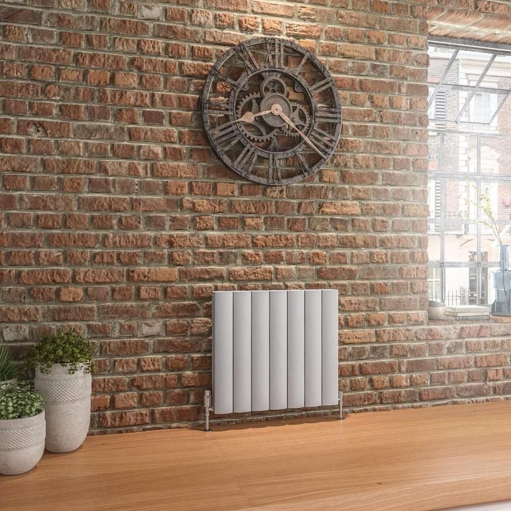 Eastbrook Panel Radiator 600 x 660 / Dual Fuel Eastbrook Guardia Straight Horizontal Aluminium in Matt Grey