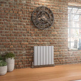 Eastbrook Panel Radiator 600 x 660 / Dual Fuel Eastbrook Guardia Straight Horizontal Aluminium in Matt Grey