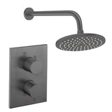 UK Bathroom Store Concealed Shower Set Slate / Wall Arm / 200mm Crosswater Crossbox Shower Set 1 - 1 Outlet with Fixed Overhead Shower