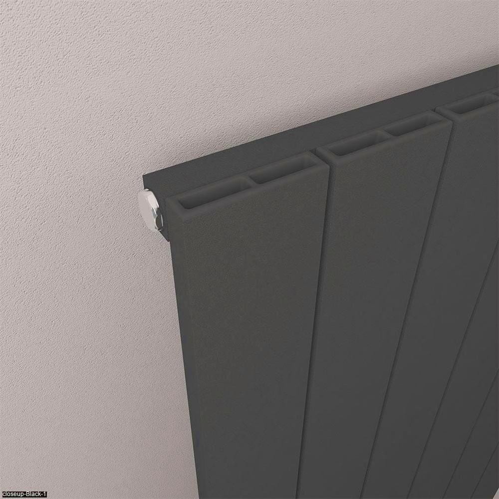 Eastbrook Panel Radiator Eastbrook Rosano Straight Horizontal Aluminium Radiator  in Matt Black
