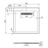 Crosswater Square Shower Tray Crosswater Vito Textured Square Shower Tray 900 x 900mm with Waste