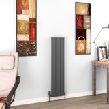 Eastbrook Panel Radiator 1200 x 280 / Electric Only Eastbrook Charlton Vertical Aluminium Designer Radiator in Matt Anthracite