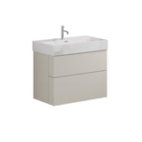 Crosswater Wall Mounted Vanity Unit Warm Stone / 1 Hole Crosswater Avenue Vanity Unit with Basin - 800mm - Two Drawer - Wall Mounted