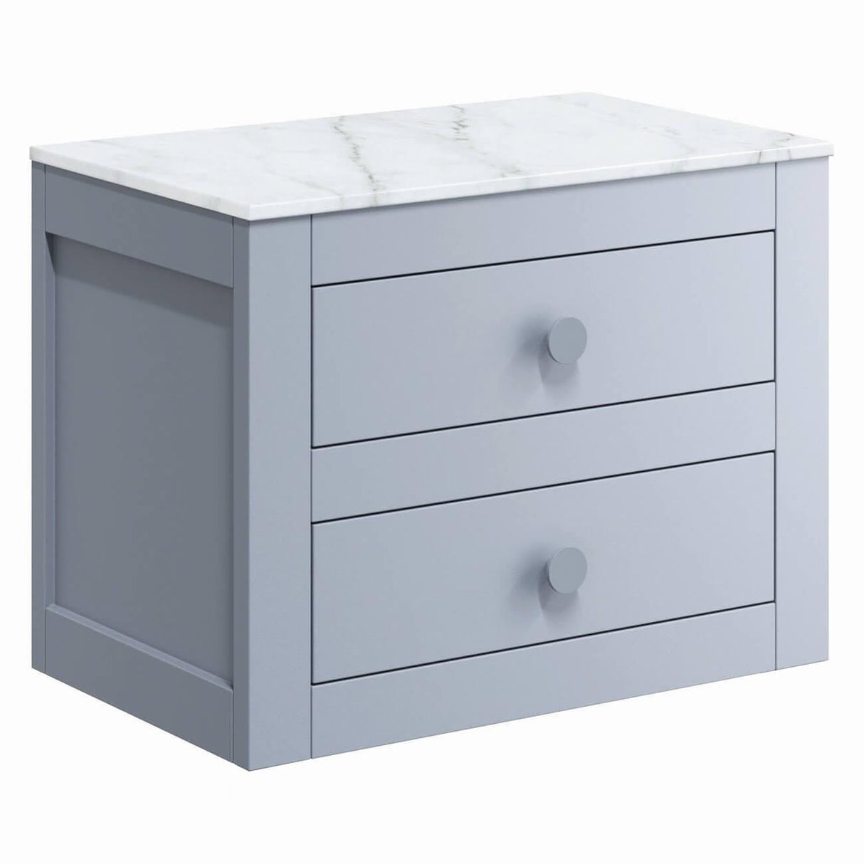 Crosswater Wall Mounted Vanity Unit Storm Grey / 610 x 460mm Crosswater Canvass Vanity Unit with White Carrara Marble Effect Worktop