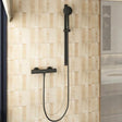 Roca Exposed Shower Set Matt Black Roca Splash-T Thermostatic Bar Shower Valve with Shower Handset and Rail Set