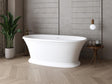 Aquarius Modern Freestanding Bath Aquarius Como Freestanding Stone Bath in Gloss White - 1672 x 830mm