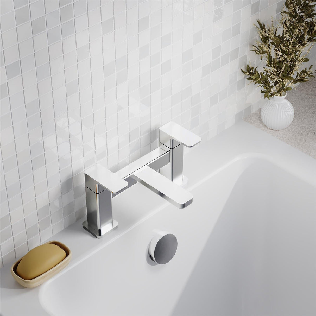 Aquarius Bathrooms Bath Mixer Aquarius Tetra 2-Hole Deck Mounted Bath Mixer Tap