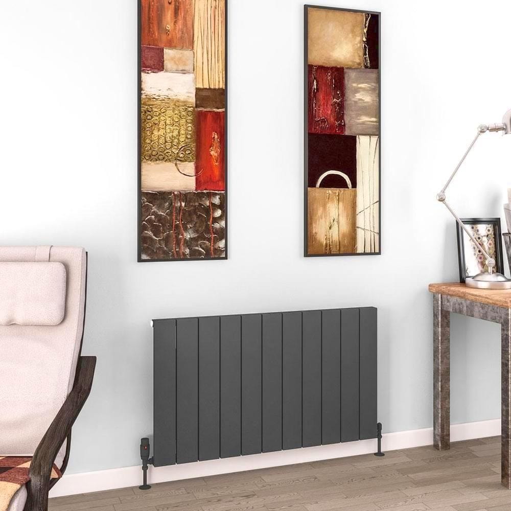 Eastbrook Panel Radiator 600 x 1040 / Electric Only Eastbrook Charlton Horizontal Aluminium Designer Radiator in Matt Anthracite