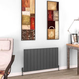 Eastbrook Panel Radiator 600 x 1040 / Electric Only Eastbrook Charlton Horizontal Aluminium Designer Radiator in Matt Anthracite