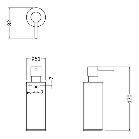 Crosswater Soap Dispenser Crosswater MPRO Freestanding Soap Dispenser