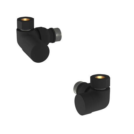 Tissino Radiator Valve Matt Black Tissino Corner Manual Radiator Valves (Pair)