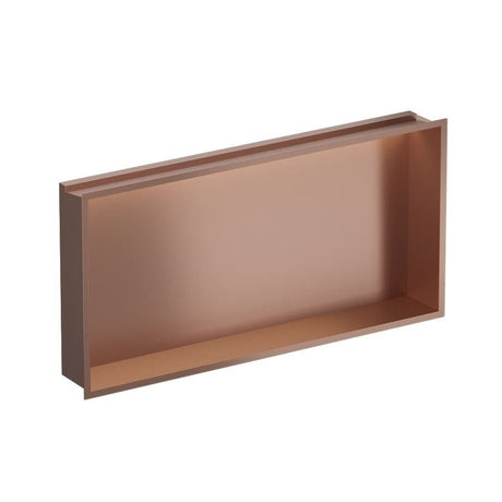 Croswwater Shower Niche Brushed Bronze Crosswater Square Shower Niche with LED - 610 x 305 x 80mm for Stud Walls