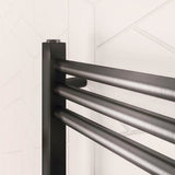 Eastbrook Ladder Rail Eastbrook Wendover Straight Heated Towel Rail in Brushed Gunmetal