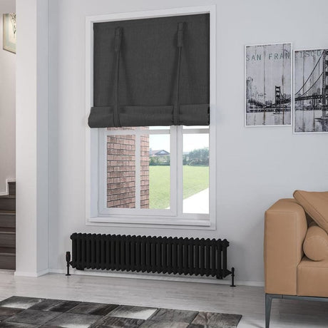 Eastbrook Column Radiator 300 x 1373 / Central Heating Eastbrook Rivassa Traditional 2 Column Radiator in Matt Black