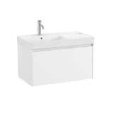 Roca Wall Mounted Vanity Unit Matt White / Left Hand Roca Ona 800mm Wall Mounted One Drawer Vanity Unit with Basin