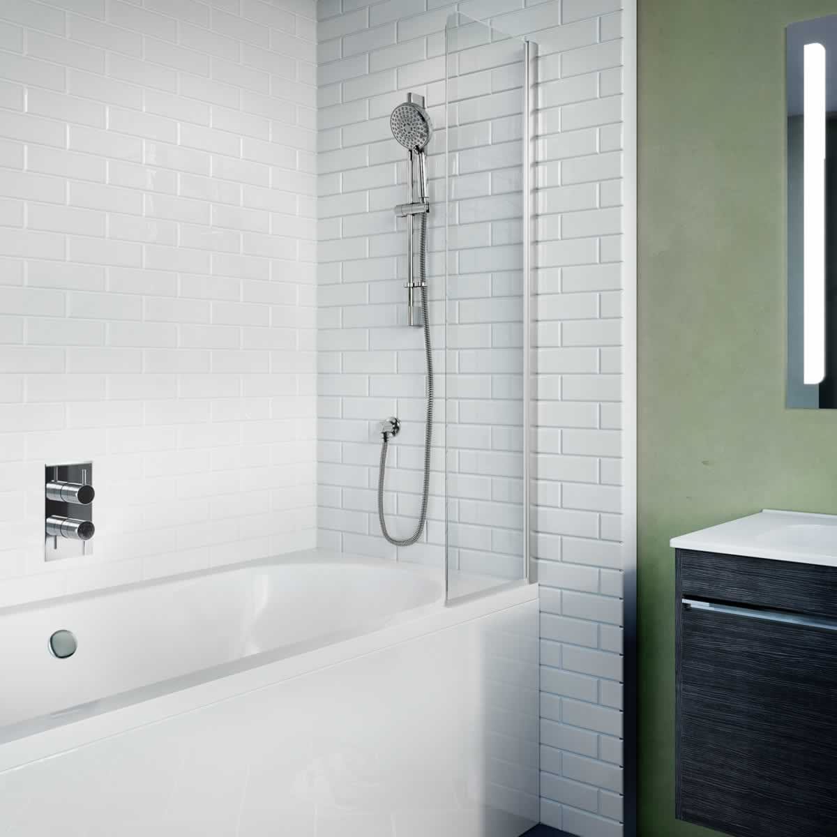 Crosswater Bath Screen Crosswater Kai 6 Mini 210mm Fixed Bath Screen