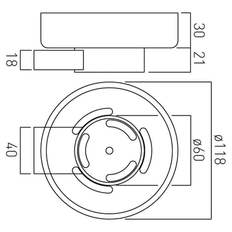 Vado Soap Dish Vado Infinity Frosted Glass Soap Dish and Holder in Chrome