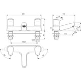 Ideal Standard Bath Mixer Ideal Standard Cerabase Dual Control Bath Filler Tap in Chrome