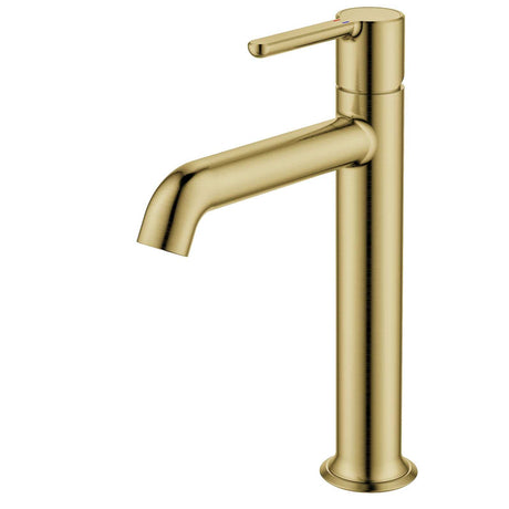 Flova Mono Basin Tap Flova Moonlight Tall Basin Mixer Tap with Clicker Waste in Brushed Brass