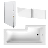 Aquarius Bathrooms L-Shaped Shower Bath Aquarius Urbano L-Shape Square Shower Bath Pack with Screen and Panel
