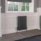 Eastbrook 600 x 425 / Dual Fuel Eastbrook Rivassa Traditional 4 Column Radiator in Matt Anthracite