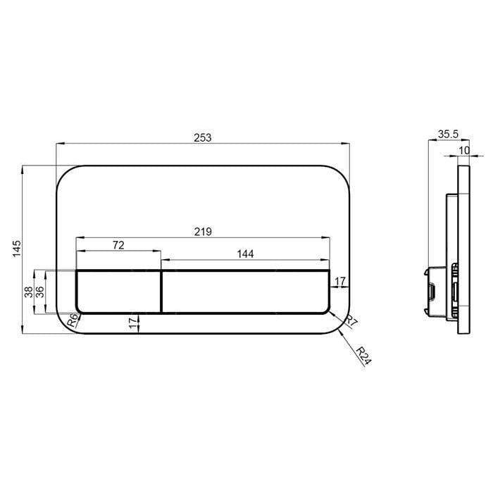 Villeroy and Boch Flush Plate Villeroy & Boch ViConnect 200S Toilet Flush Plate