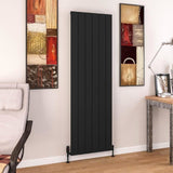 Eastbrook Panel Radiator 1800 x 565 / Dual Fuel Eastbrook Charlton Vertical Aluminium Designer Radiator in Matt Black