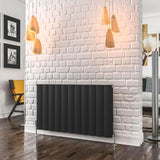 Eastbrook Panel Radiator 600 x 1040 / Electric Only Eastbrook Guardia Straight Horizontal Aluminium in Matt Black