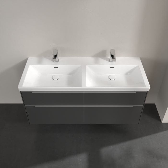 Villeroy & Boch Wall Mounted Vanity Unit Villeroy & Boch Subway 3.0 Wall Hung 1200mm Four Drawer Double Vanity Unit with Basin