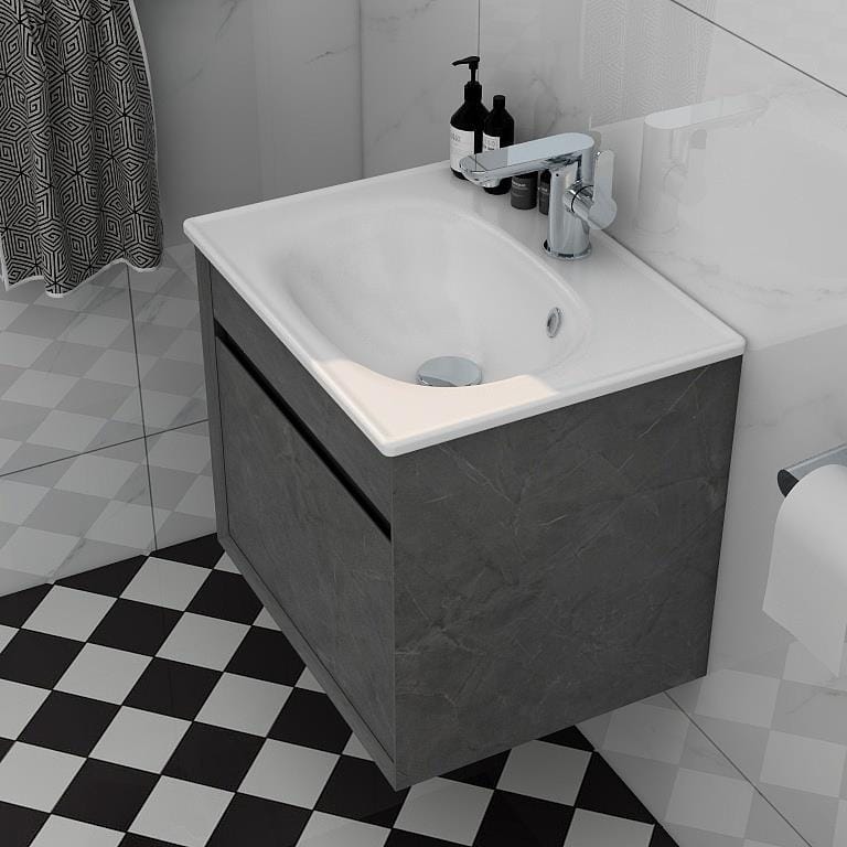 Imex Wall Mounted Vanity Unit Imex Alma Wall Mounted Single Drawer 500mm Vanity Unit with Basin