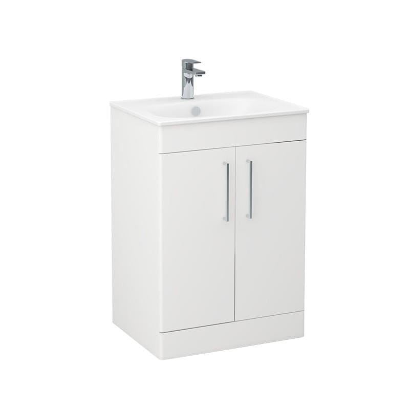 Imex Floor Standing Vanity Unit Imex Croma Floor Standing Double Door 600mm Vanity Unit with 1 Tap Hole Basin