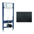 Crosswater Wall Hung WC Frame MPRO Plate in Matt Black Crosswater 1.12m Slim Depth Dual Flush WC Support Frame Set with Flush Plate