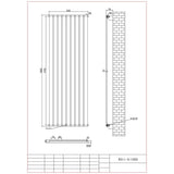 Aquarius Bathrooms Panel Radiator Aquarius Flat Single Vertical Radiator