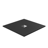 Aquarius Rectangle Shower Tray Aquarius Honiston Mineral Composite Slate Effect Shower Tray in Midnight Black