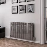 Eastbrook Panel Radiator 600 x 1040 / Central Heating Eastbrook Peretti Straight Horizontal Aluminum Radiator in Polished Aluminum