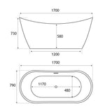 Eastbrook Roll Top and Slipper Freestanding Bath Eastbrook Chislehurst Freestanding Bath - 1700 x 790mm in Gloss White