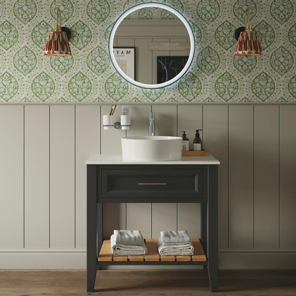 Heritage Floor Standing Vanity Unit Graphite / 800mm - 1 Drawer Heritage Broughton Washstand with Laminate Worktop