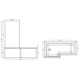 Aquarius Bathrooms L-Shaped Shower Bath Aquarius Urbano L-Shape Square Shower Bath Pack with Screen and Panel