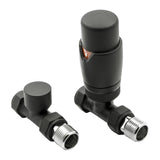 Reina Radiator Valve Black Reina Modal Thermostatic Straight Radiator Valves