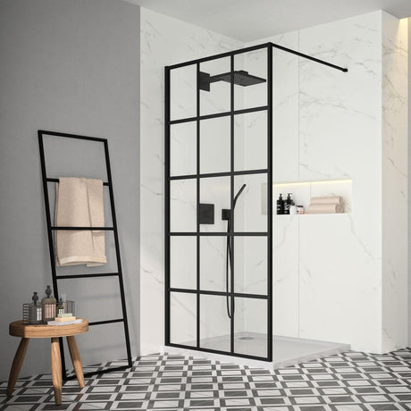 Merlyn Wetroom Panel 900mm Merlyn 8mm Squared Wet Room Panel in Black