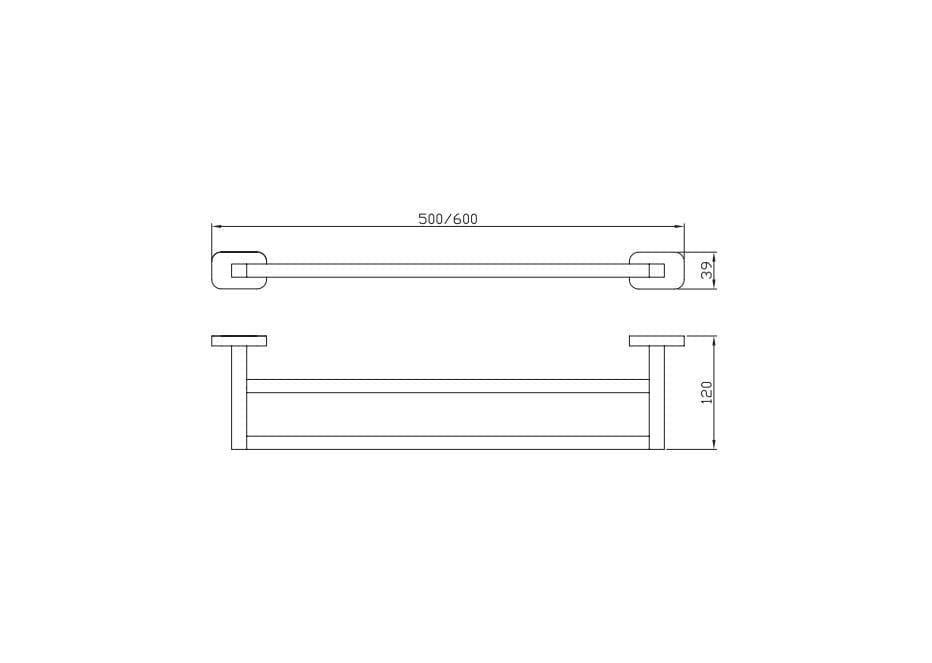Aquarius Towel Rail Aquarius Auro Double Towel Rail in Brushed Brass