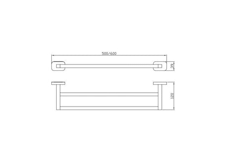 Aquarius Towel Rail Aquarius Auro Double Towel Rail in Brushed Brass
