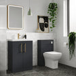 Aquarius WC Back To Wall Unit Soft Black Aquarius Brisbane 500mm WC Toilet Back to Wall Unit