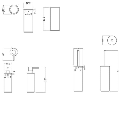 Crosswater Accessory Set Crosswater MPRO Floorstanding Accessory Set