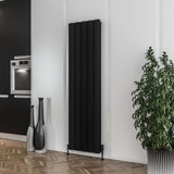Eastbrook Panel Radiator 1800 x 470mm Eastbrook Guardia Straight Vertical Aluminium Radiator in Matt Black