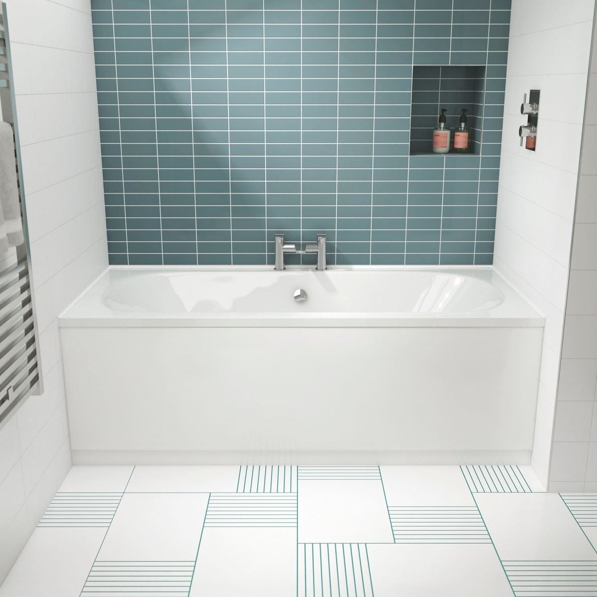 Aquarius Bathrooms Double Ended Bath 1800 x 800mm Aquarius Maree Double Ended Bath With Legs Set