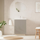 Crosswater Floor Standing Vanity Unit Warm Stone / 1 Crosswater Limit 600mm Floorstanding Vanity Unit with Basin
