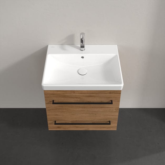 Villeroy & Boch Wall Mounted Vanity Unit Villeroy & Boch Avento Wall Hung Vanity Unit 580mm Two Drawers with Basin