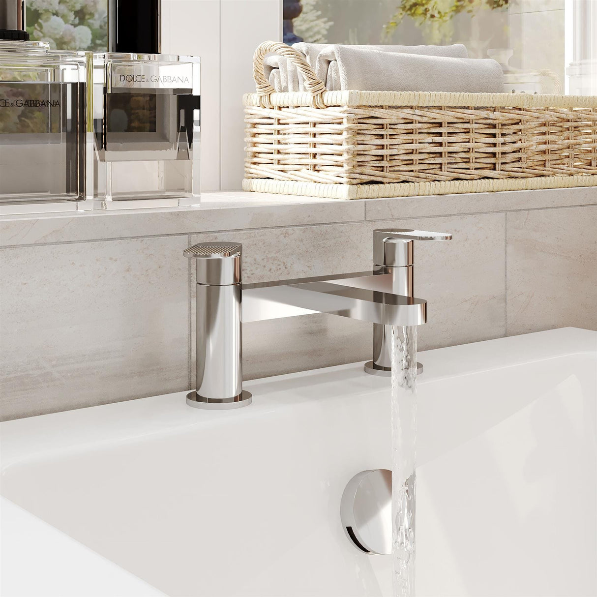 Aquarius Bathrooms Bath Mixer Chrome Aquarius Deco 2 Hole Deck Mounted Bath Mixer Tap