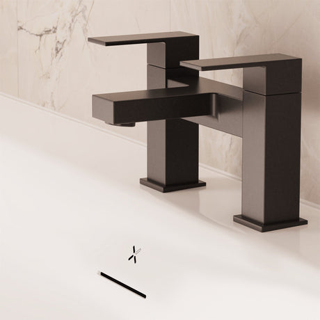 Crosswater Bath Mixer Matt Black Crosswater Verge Bath Filler Tap
